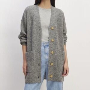 Everlane Alpaca Gray Button-Up Women's Cardigan